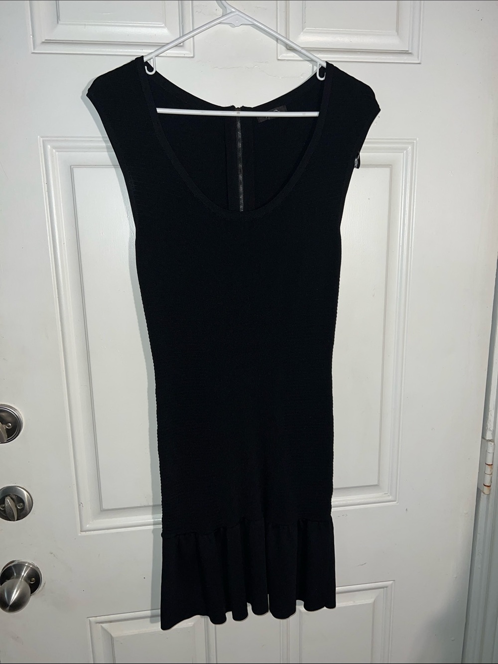 XOXO Black Scoop-Neck Ruffle-Hem Mini Dress
